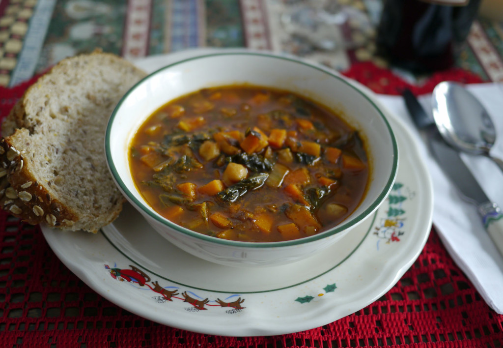 Spicy Chickpea and Leek Soup with Kale
